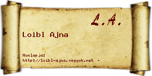 Loibl Ajna névjegykártya